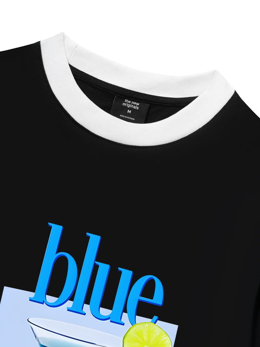 Áo Thun Ringer Relaxed Fit Fresh Blue Lagoon