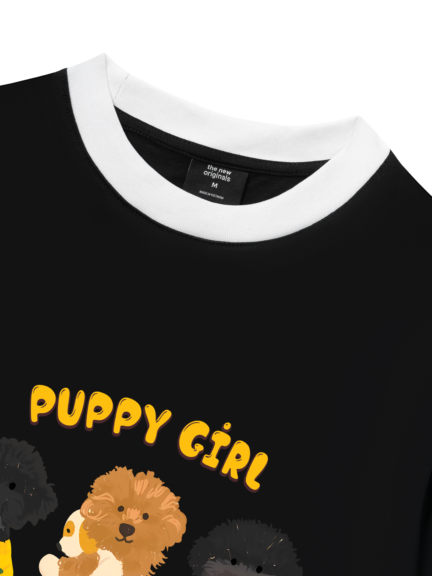 Áo Thun Ringer Relaxed Fit Animal Puppy Girl