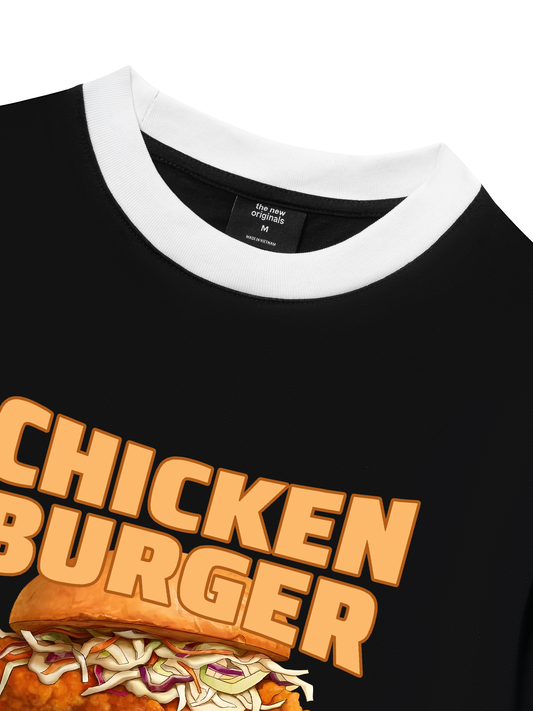 Áo Thun Ringer Relaxed Fit Foody Chicken Burger