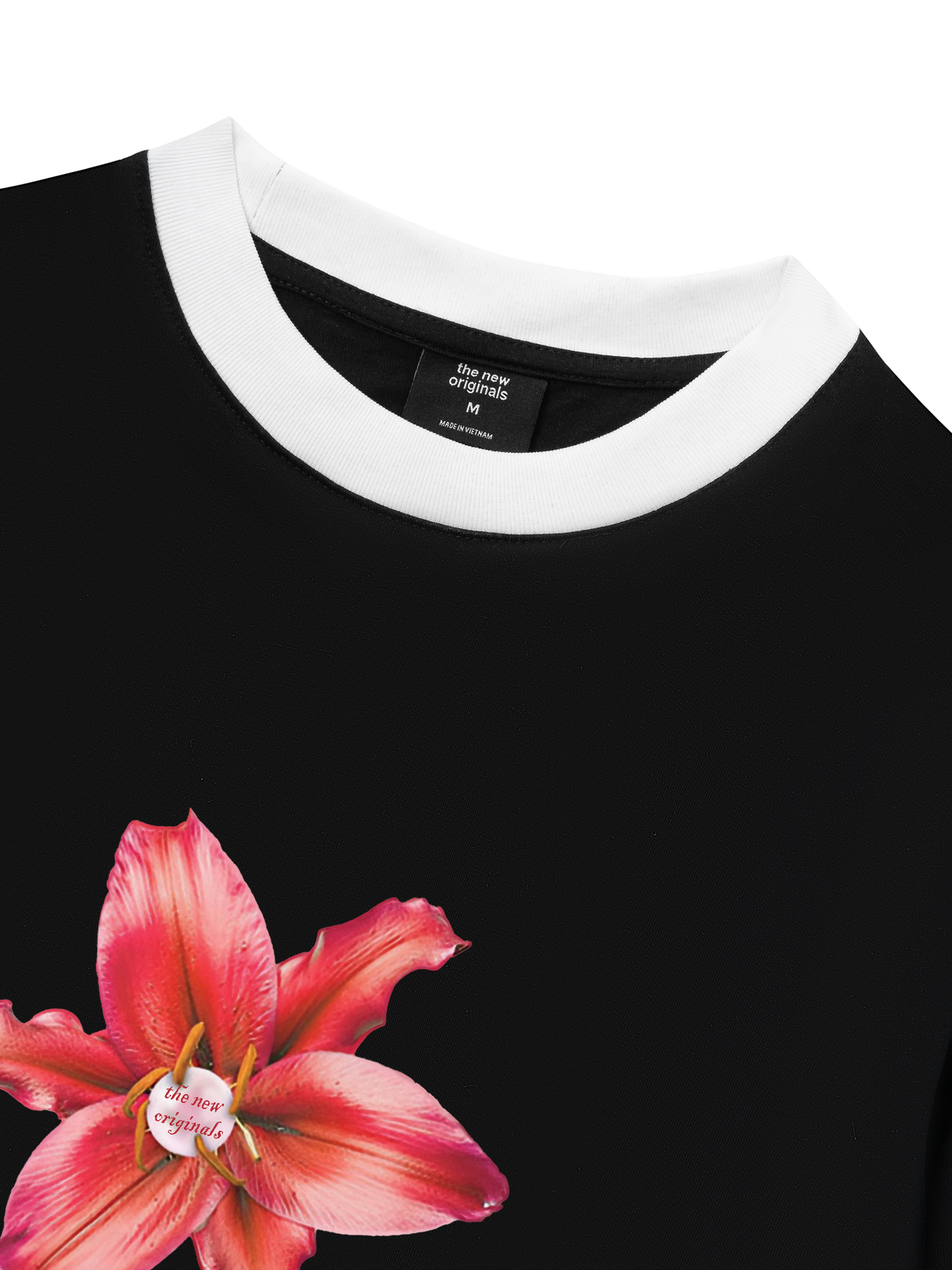Áo Thun Ringer Relaxed Fit Pearl Lily Flower