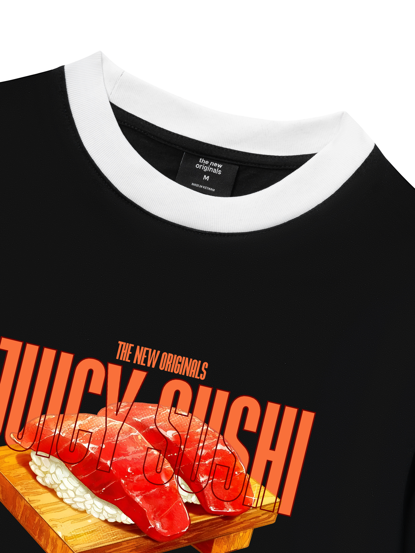 Áo Thun Ringer Relaxed Fit Foody Juicy Sushi