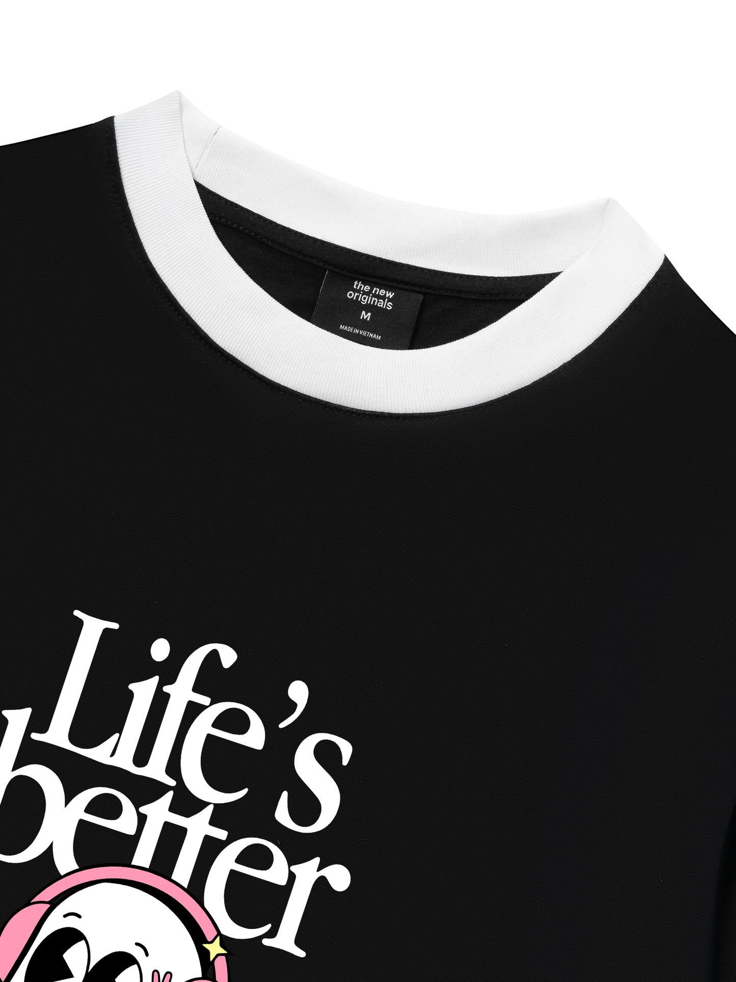 Áo Thun Ringer Relaxed Fit Life_s Better With Music