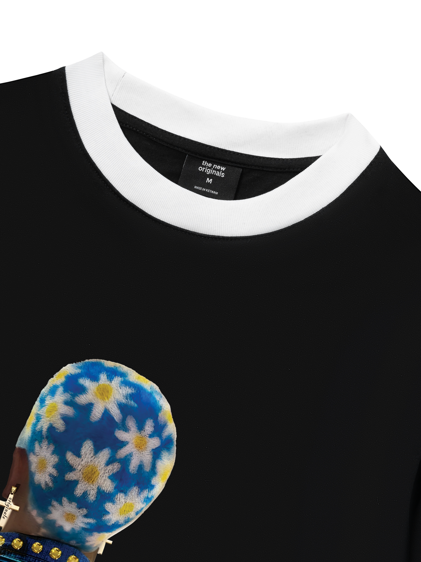 Áo Thun Ringer Relaxed Fit Blue Daisy Hairstyle