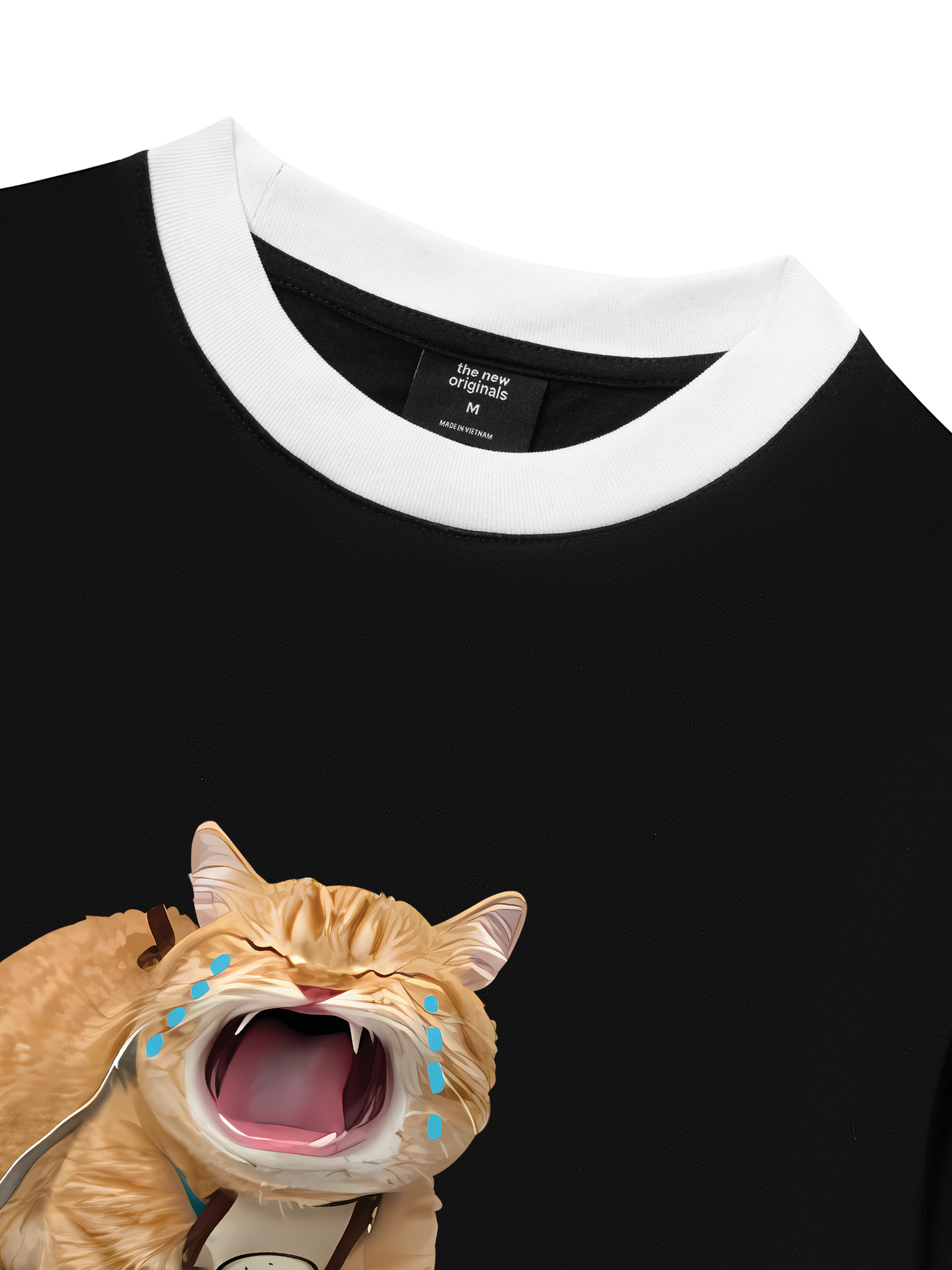 Áo Thun Ringer Relaxed Fit Animal Mood Funny Meow