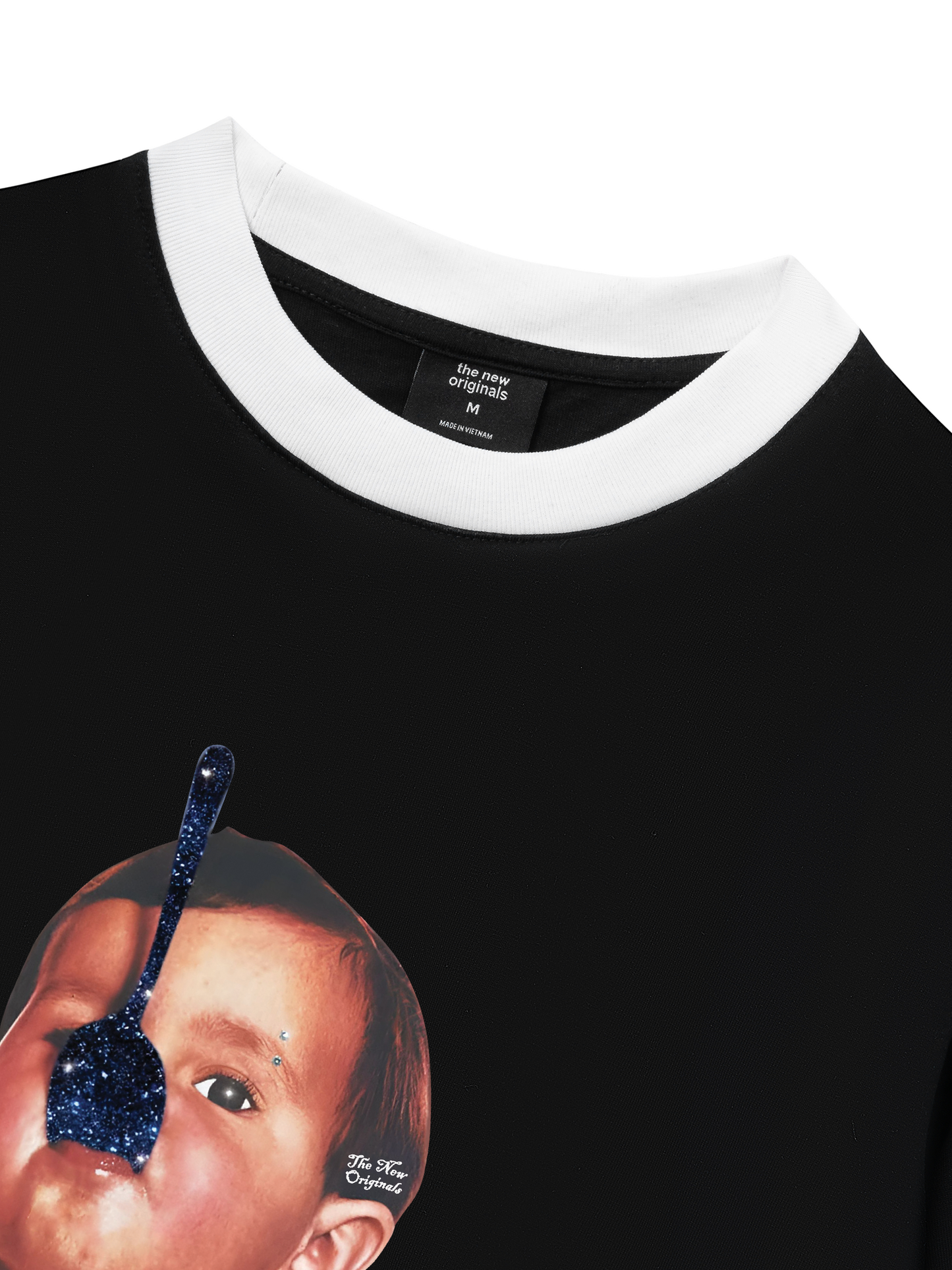 Áo Thun Ringer Relaxed Fit Funny spoon-covered face boy