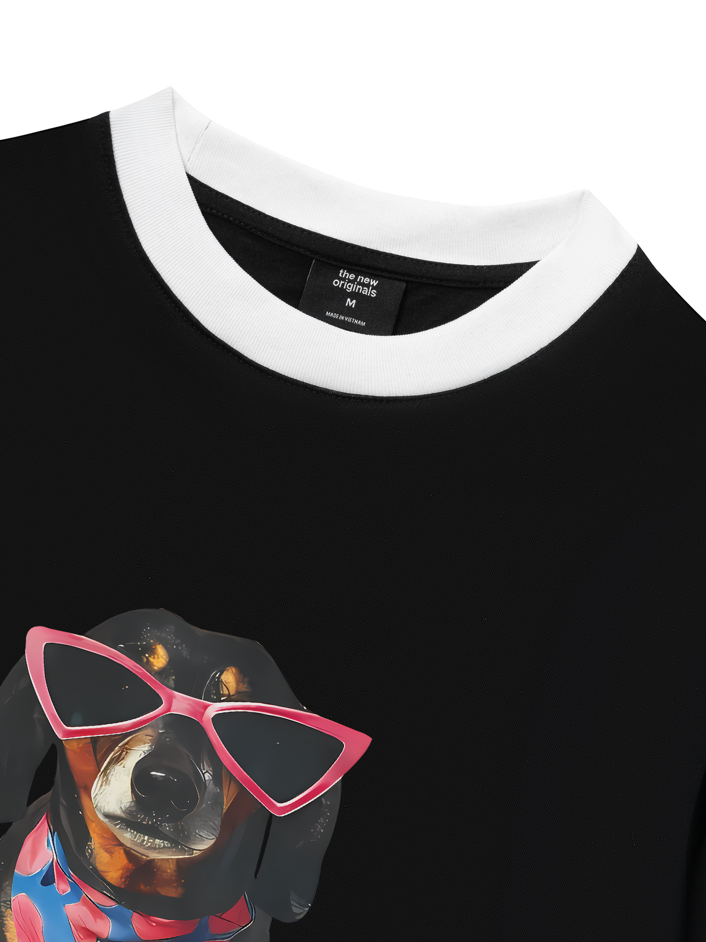 Áo Thun Ringer Relaxed Fit Animal Pink Glasses