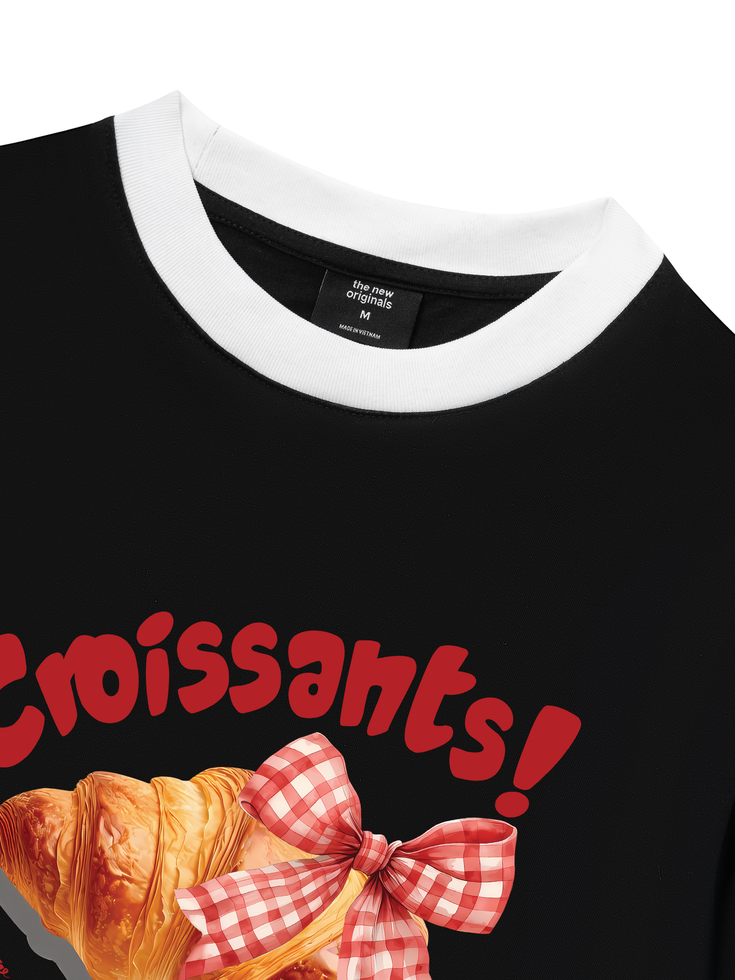 Áo Thun Ringer Relaxed Fit Sweet Pastry Red Bơ Croissant