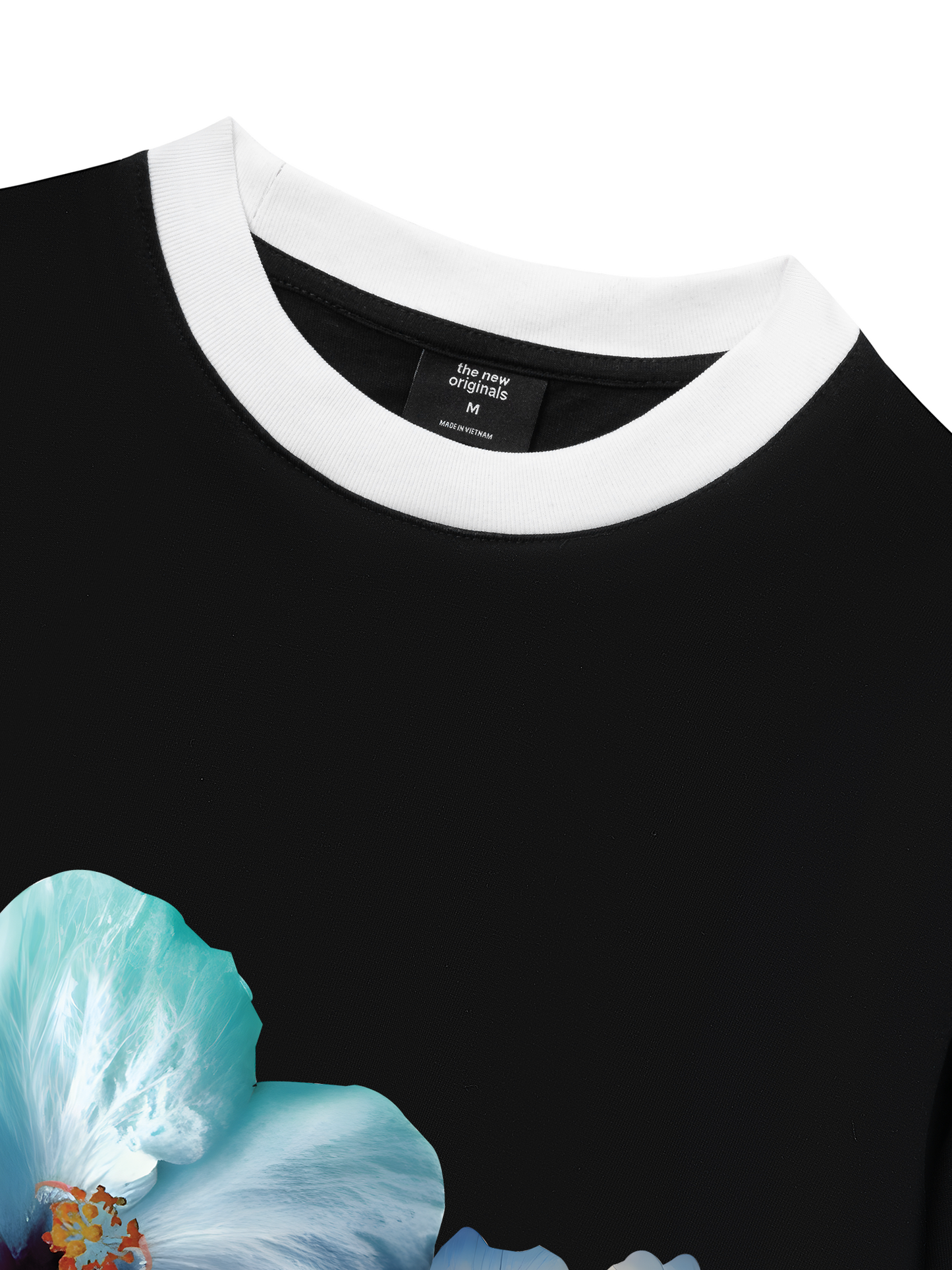 Áo Thun Ringer Relaxed Fit Summer Vibes Souble Blue Flower
