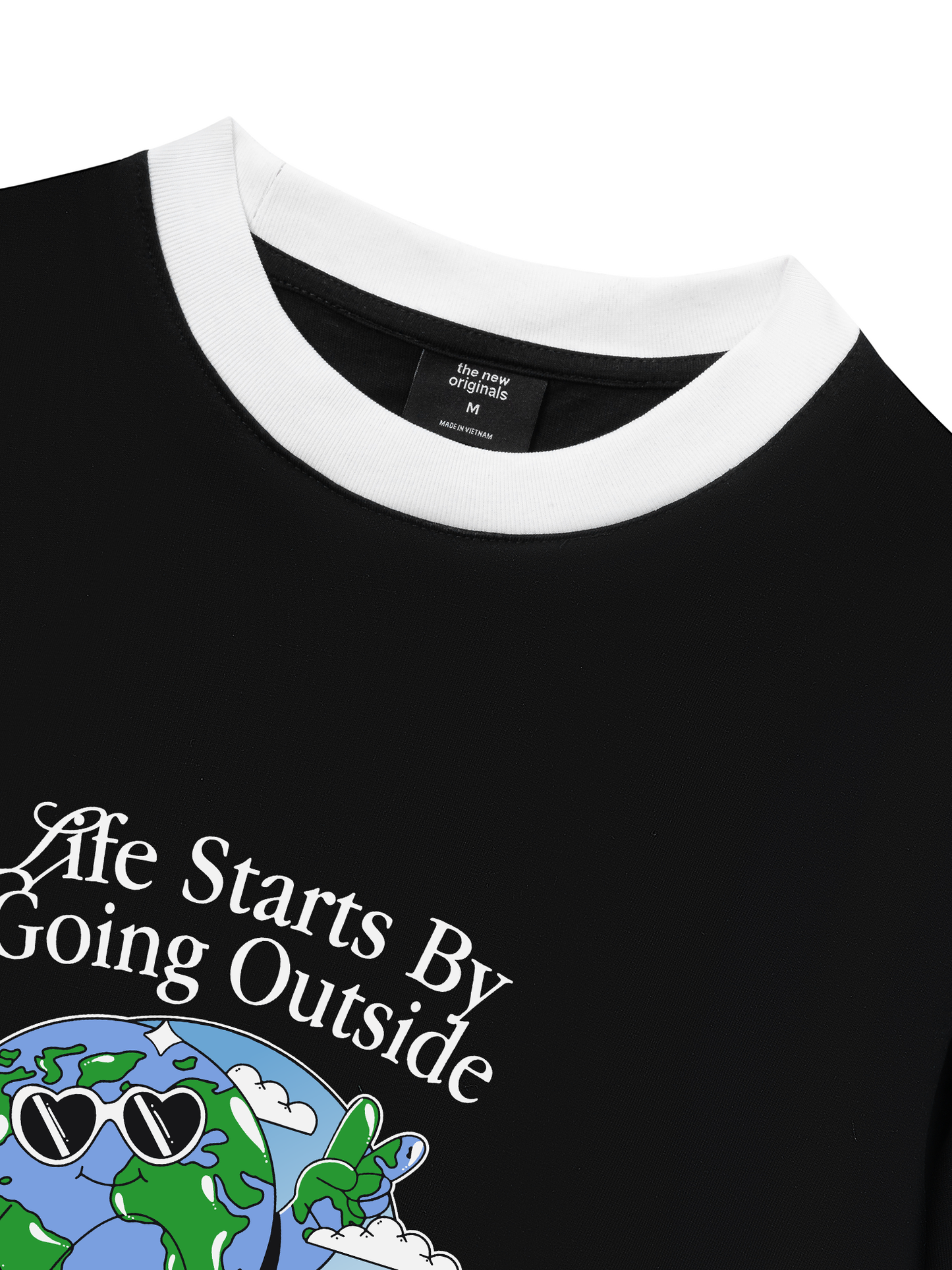 Áo Thun Ringer Relaxed Fit Life Starts By Going Outside
