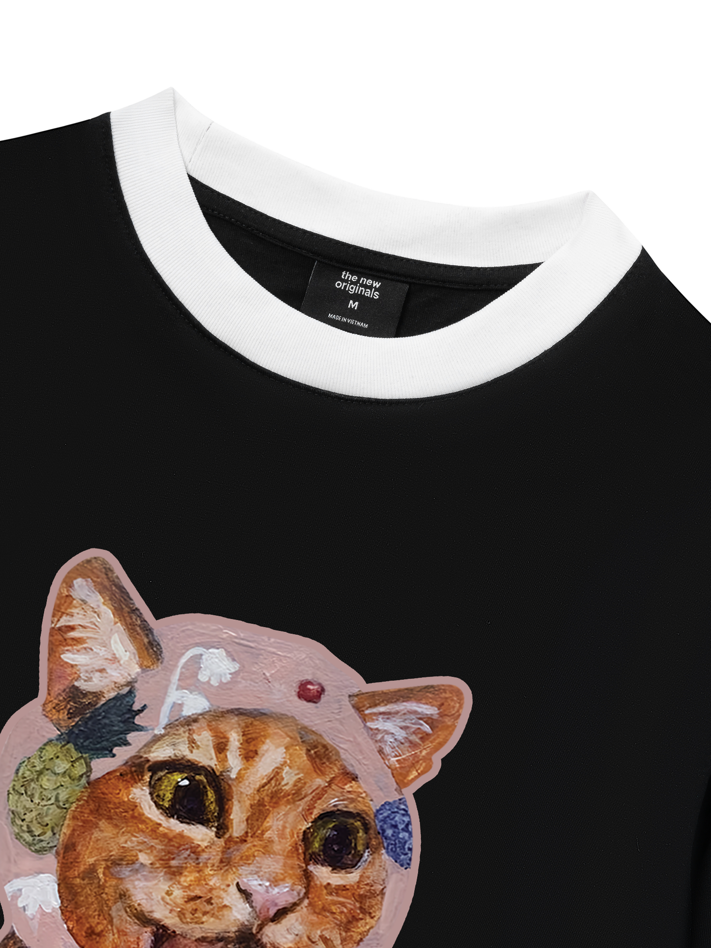 Áo Thun Ringer Relaxed Fit Crazy Cat
