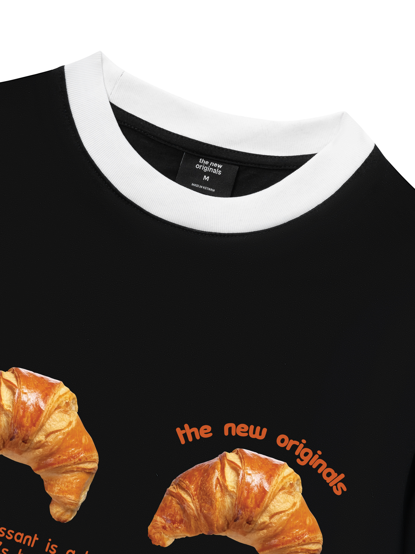 Áo Thun Ringer Relaxed Fit Croissant Quote