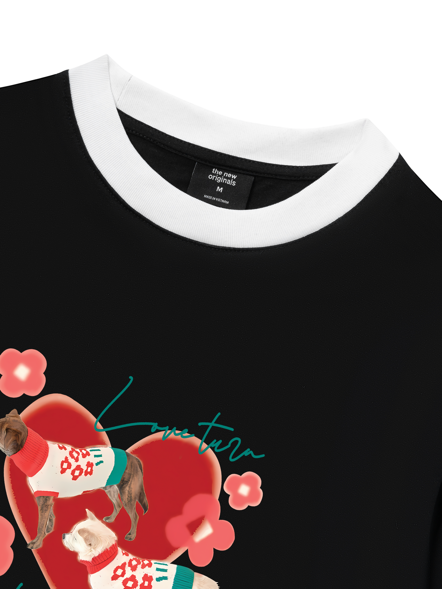 Áo Thun Ringer Relaxed Fit Animal Mood Love Turr Into Flower