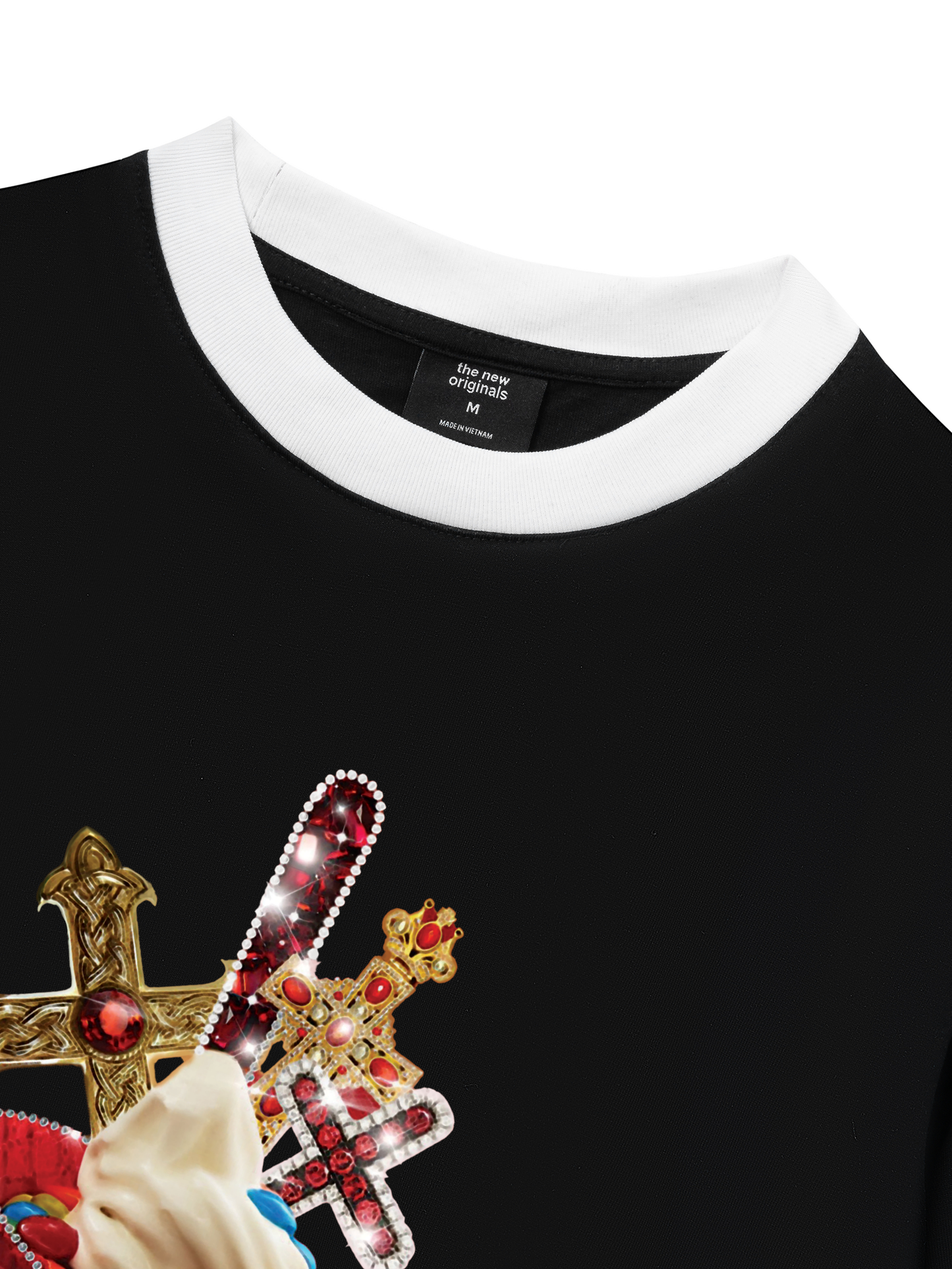 Áo Thun Ringer Relaxed Fit Gem Cross Ice Cream