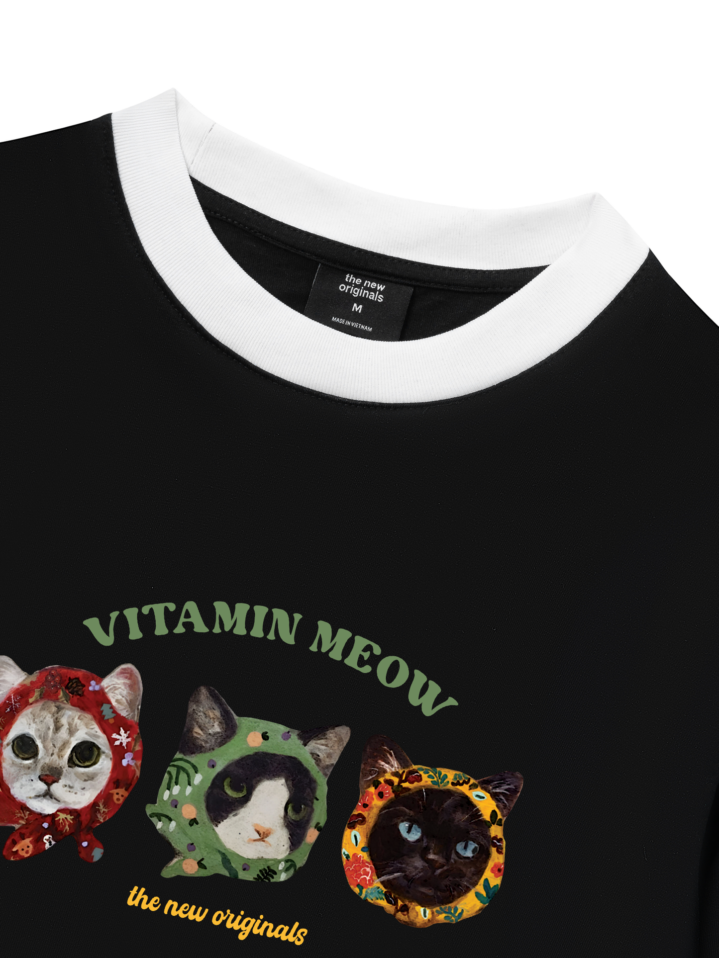 Áo Thun Ringer Relaxed Fit Vitamin Meow