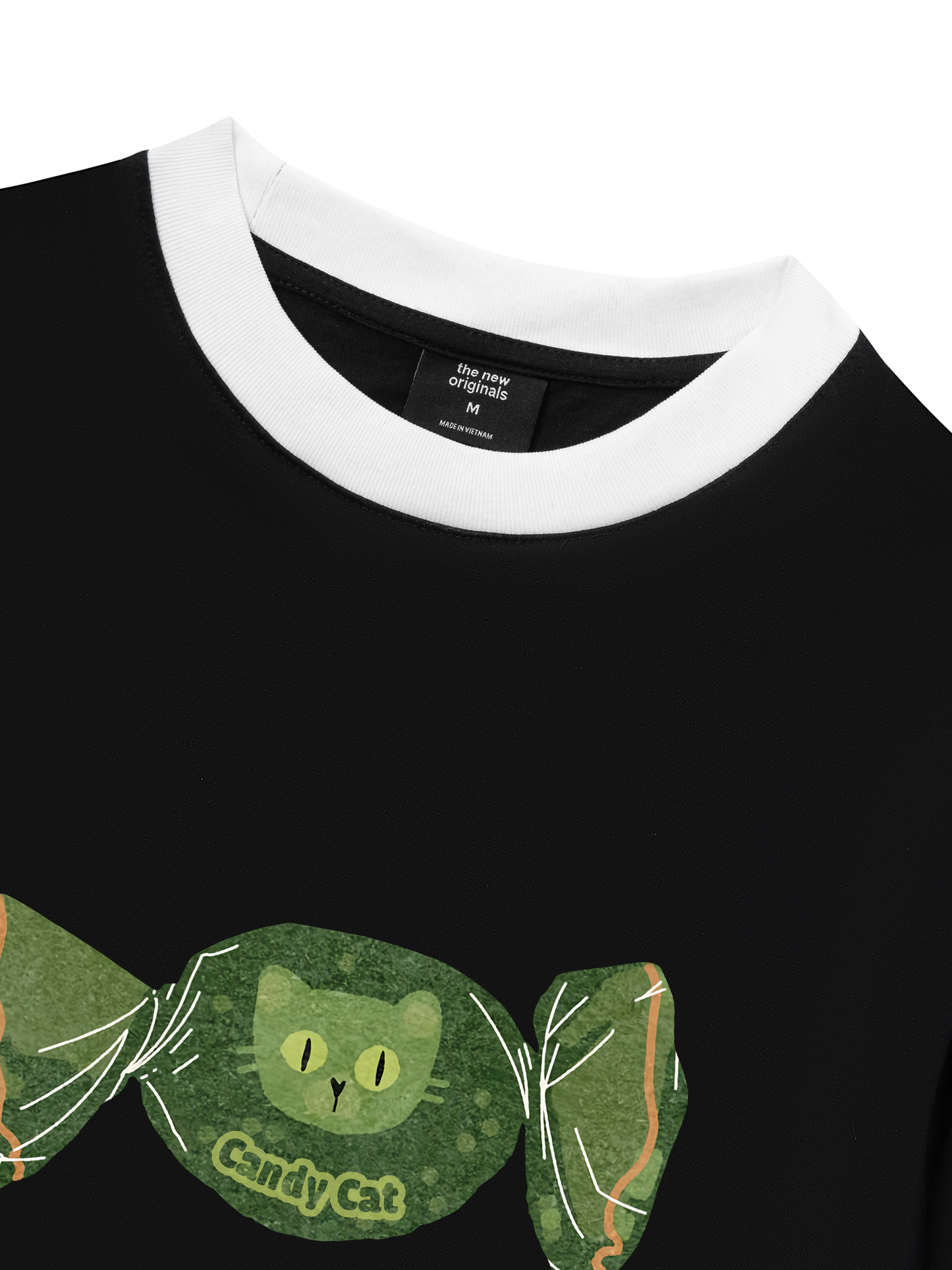 Áo Thun Ringer Relaxed Fit Candy Cat