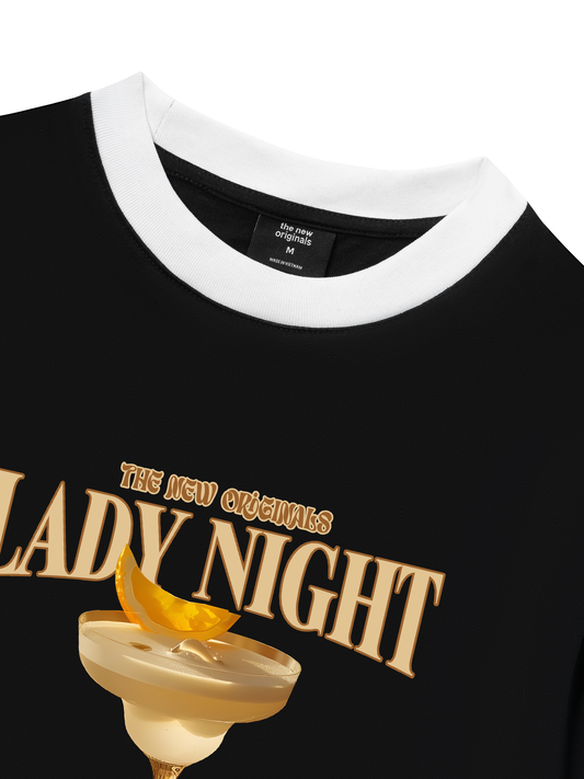 Áo Thun Ringer Relaxed Fit Fresh Lady Night