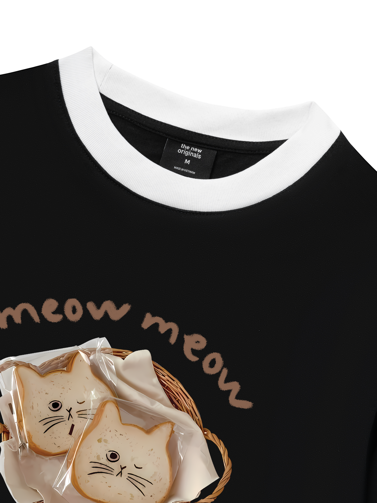 Áo Thun Ringer Relaxed Fit Sweet Pastry Meow Meow Bead