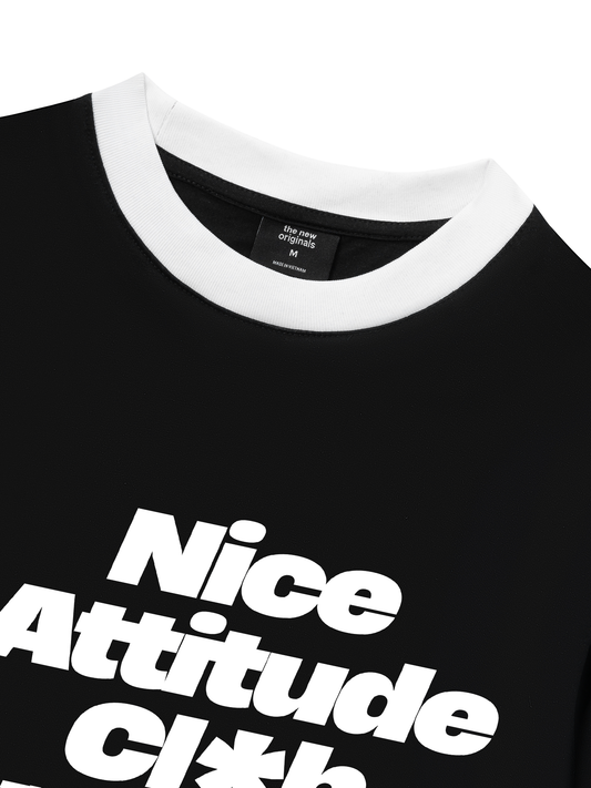 Áo Thun Ringer Relaxed Fit Life Vibe Nice Attitude