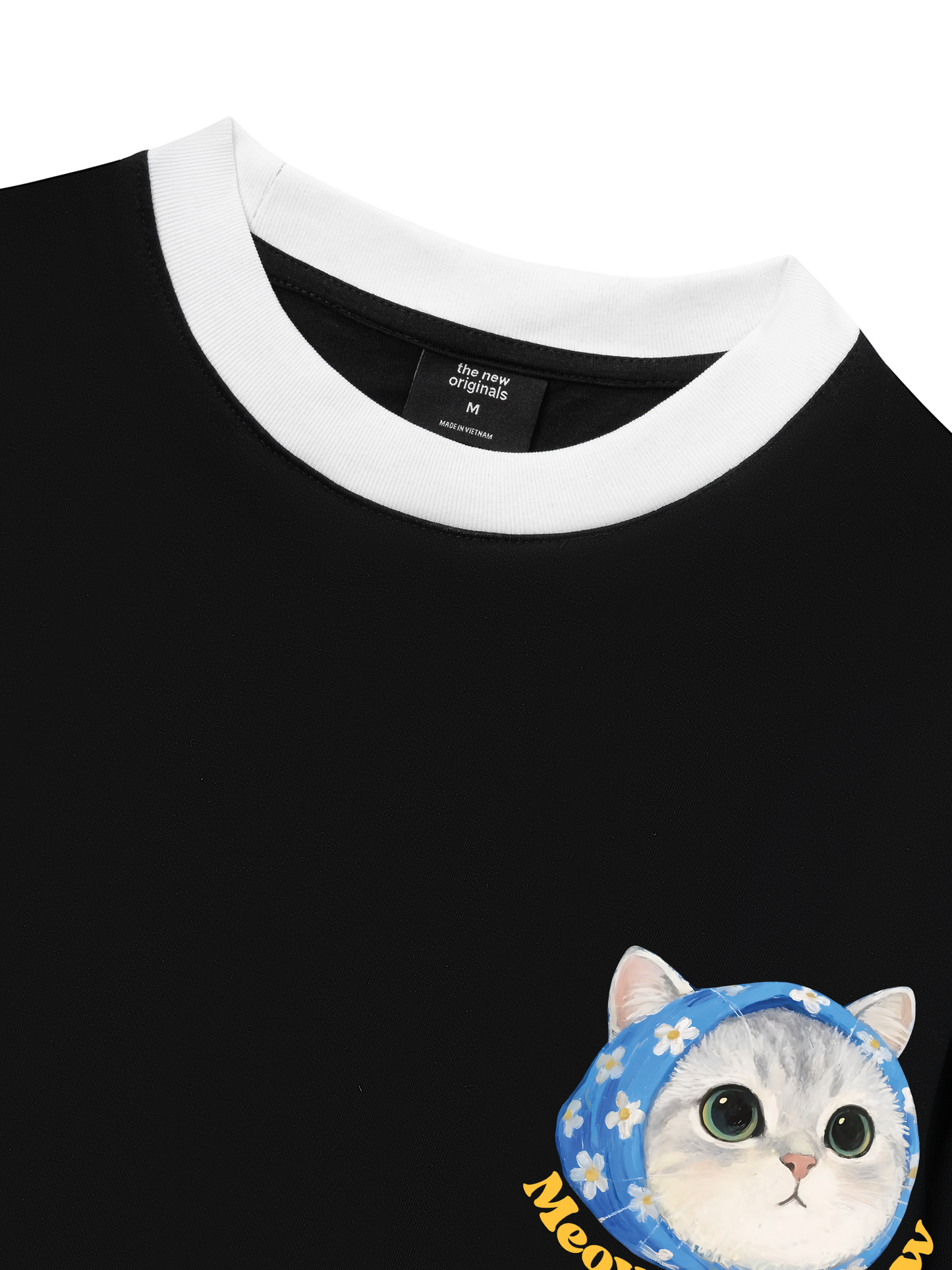 Áo Thun Ringer Relaxed Fit Cute Cat