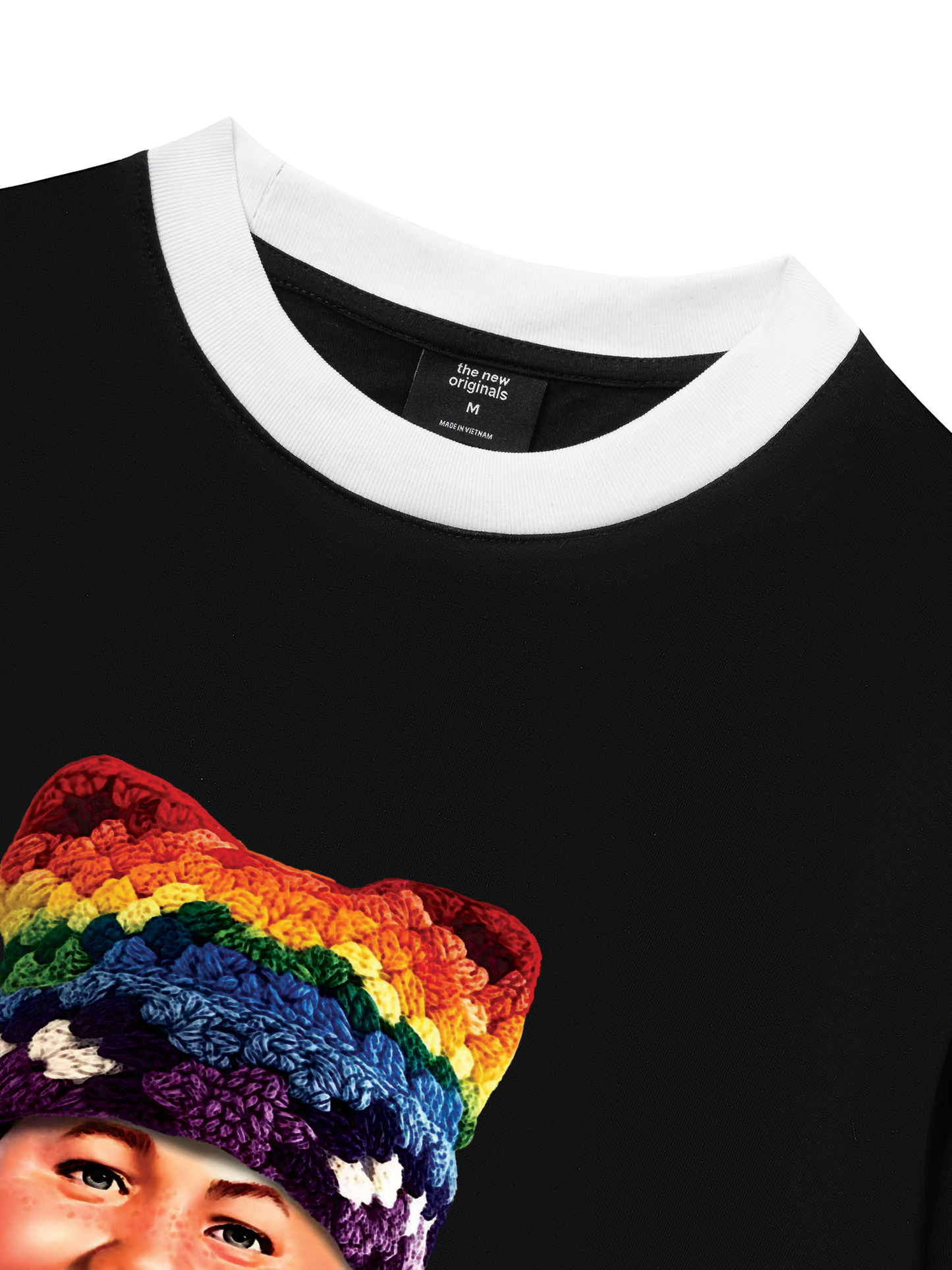 Áo Thun Ringer Relaxed Fit Bad Boy & Rainbow Crochet Hat