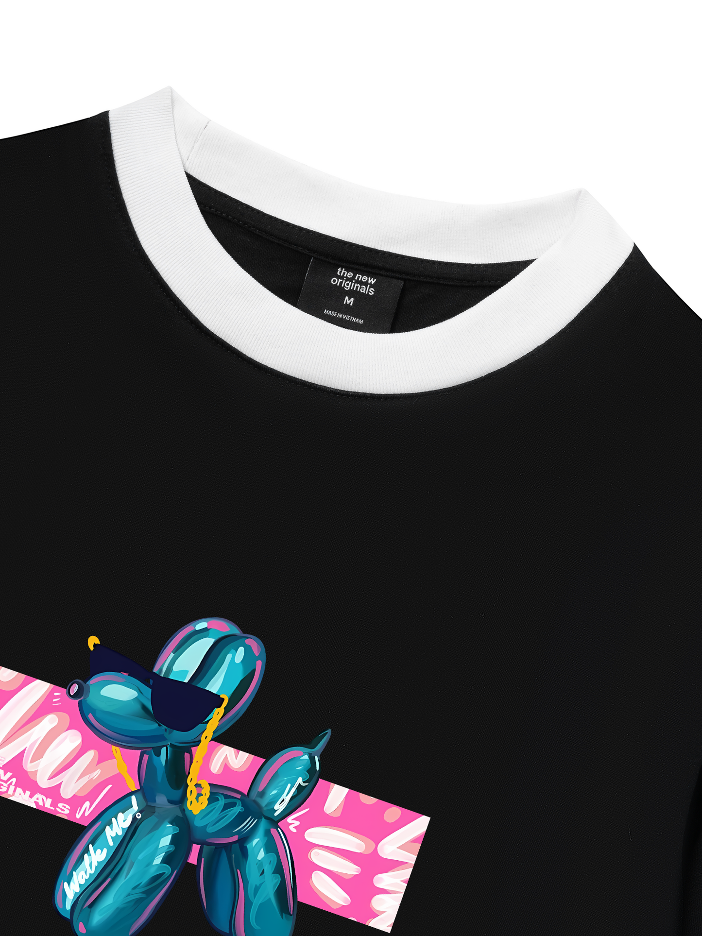 Áo Thun Ringer Relaxed Fit Balloon Dog Walk Me