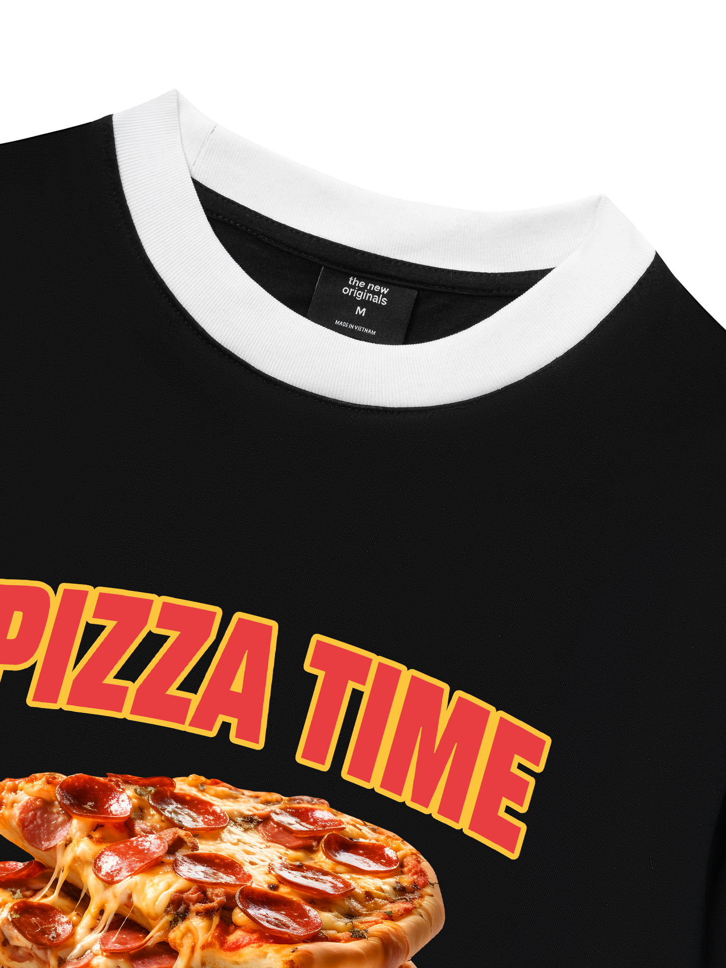 Áo Thun Ringer Relaxed Fit Foody Pizza Time