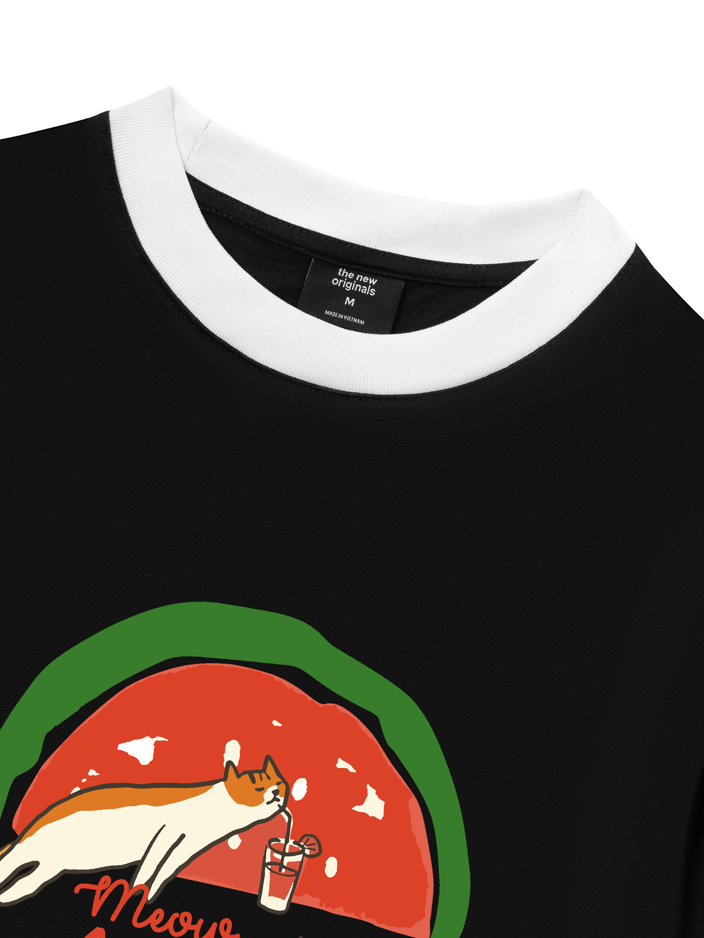 Áo Thun Ringer Relaxed Fit Meow Meow Watermelon