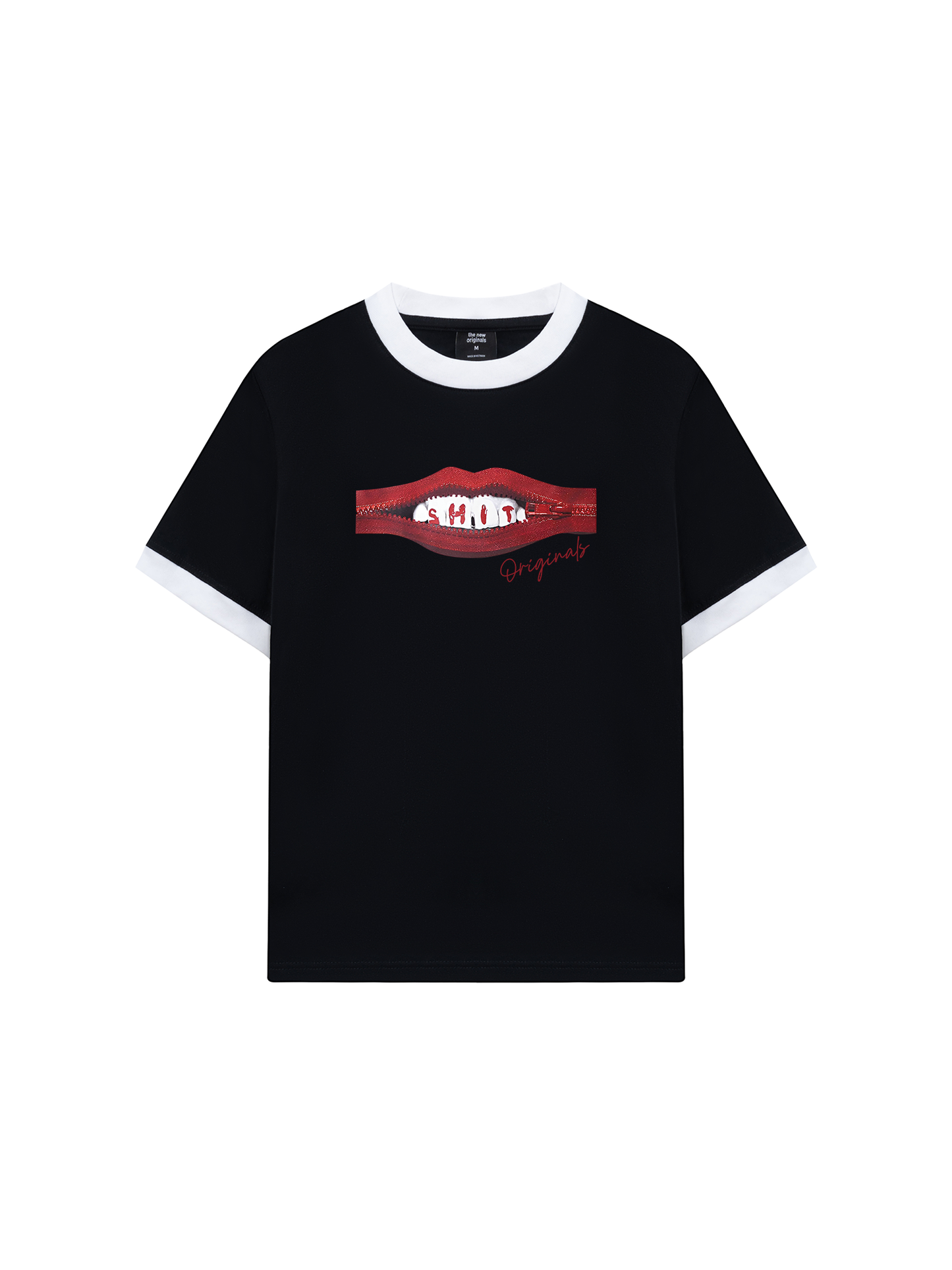 Áo Thun Ringer Relaxed Fit Teeth Zip Classic