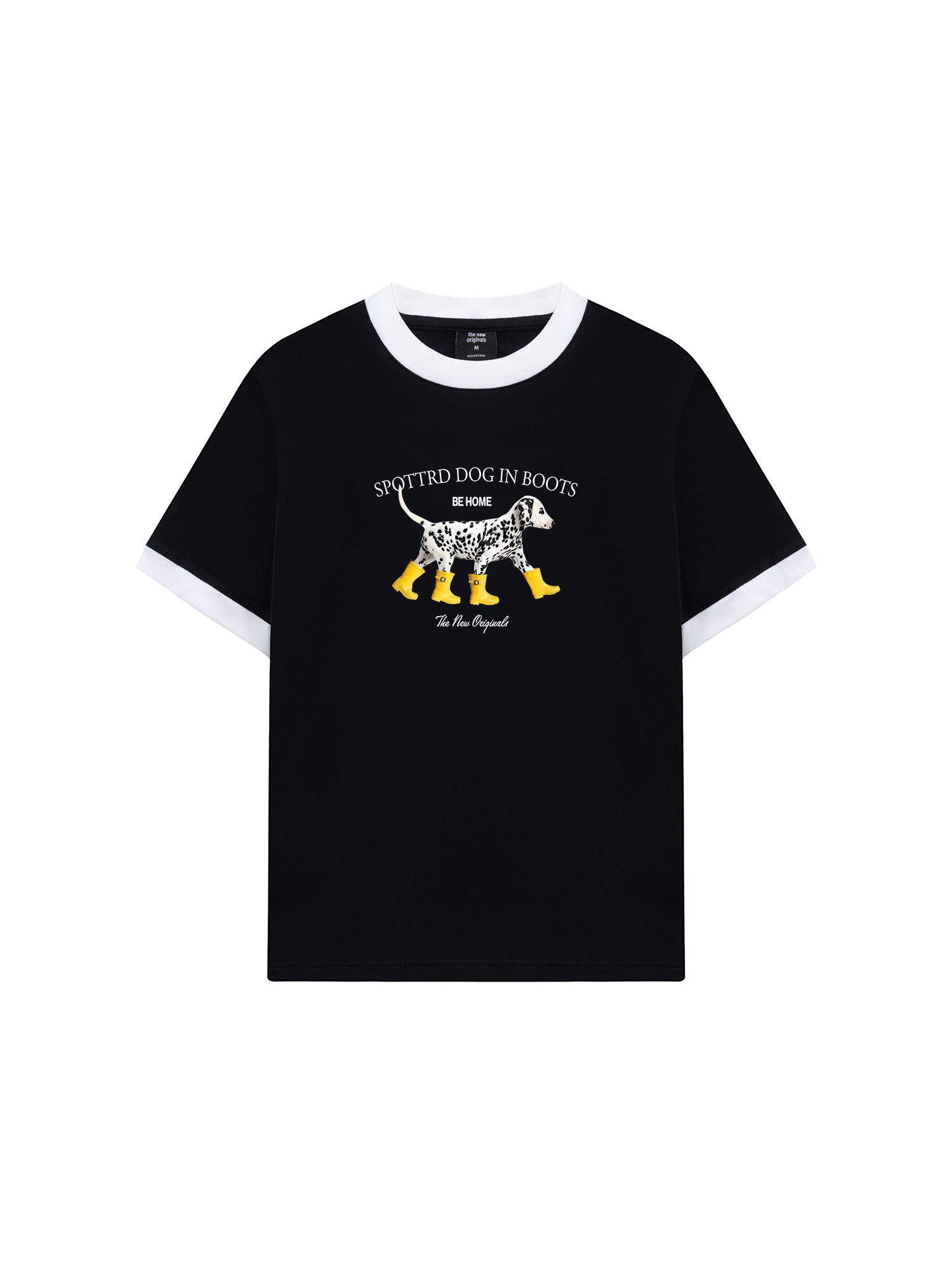 Áo Thun Ringer Relaxed Fit Animal Cute Puppy Yellow Boots