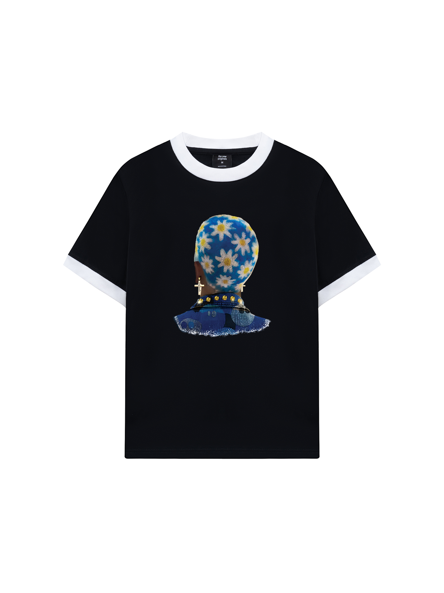 Áo Thun Ringer Relaxed Fit Blue Daisy Hairstyle