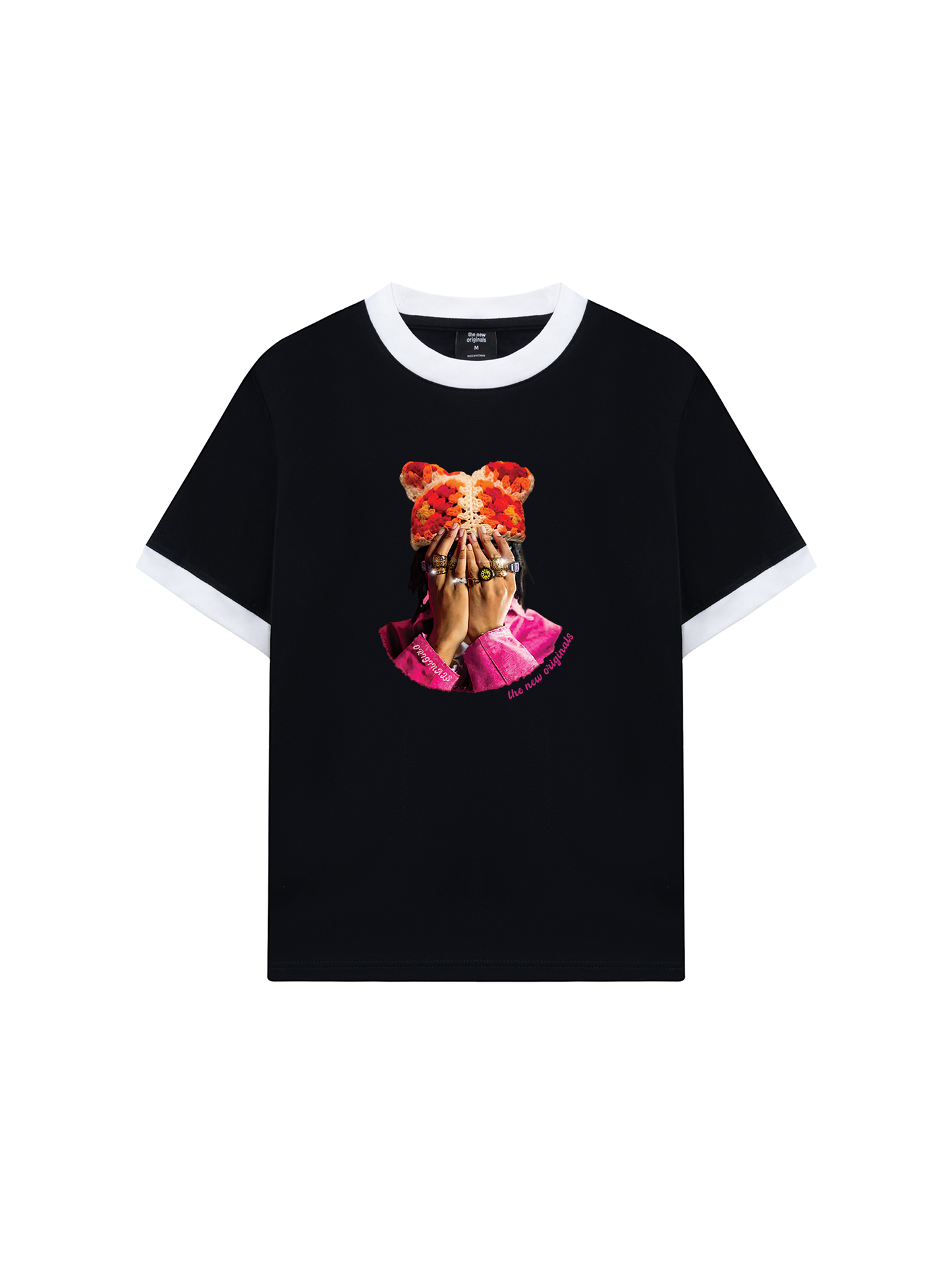Áo Thun Ringer Relaxed Fit Jewel Ring & Orange Kitty Cap Wash
