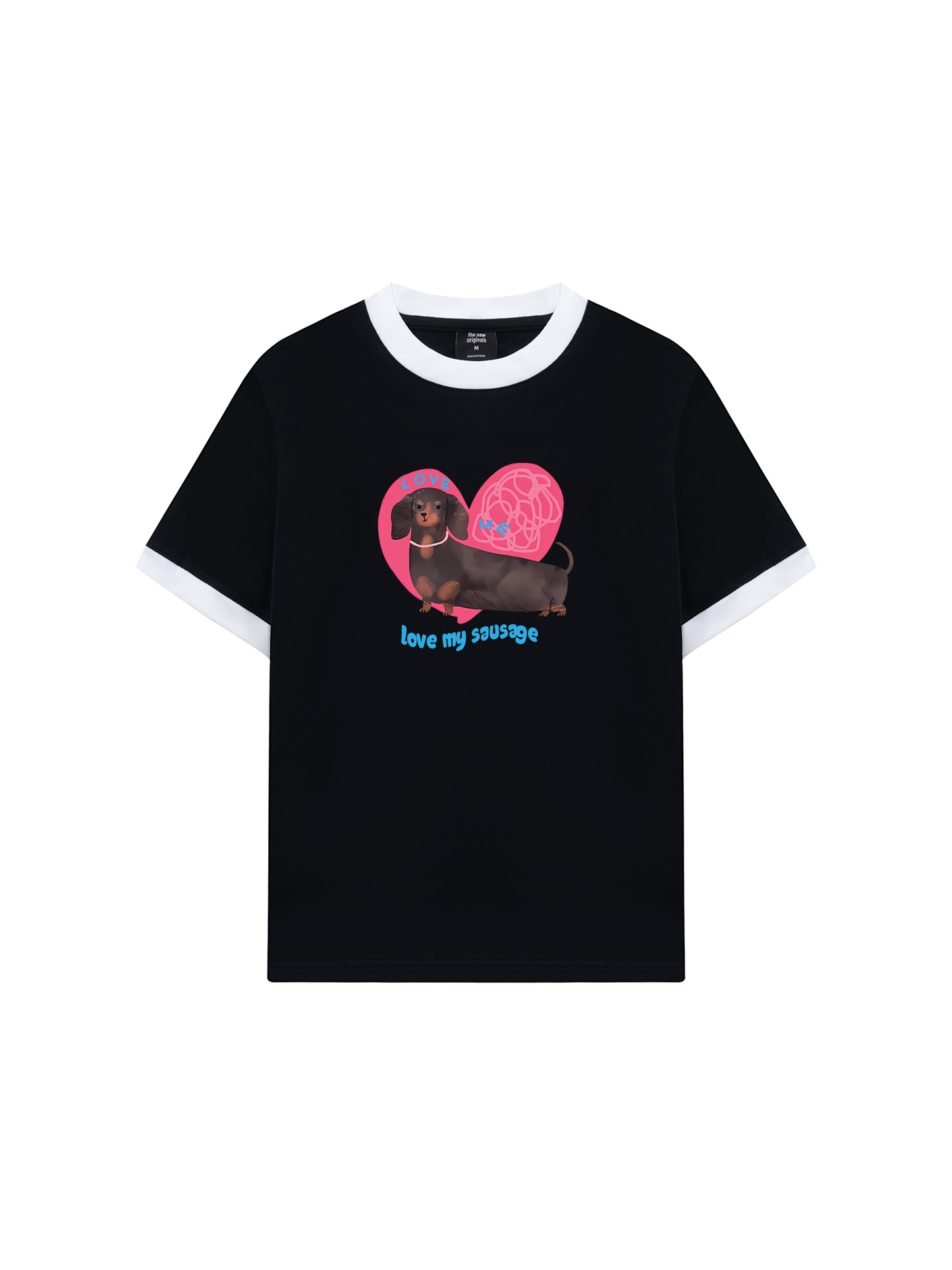 Áo Thun Ringer Relaxed Fit Animal Mood love my sausage