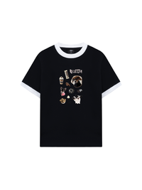 Áo Thun Ringer Relaxed Fit Sweet Pastry Cute Puppy Chocolate