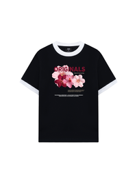 Áo Thun Ringer Relaxed Fit Summer Vibes Pink Floral