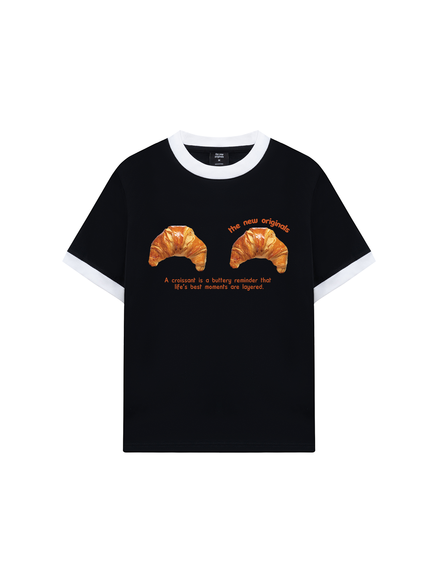 Áo Thun Ringer Relaxed Fit Croissant Quote