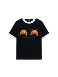 Áo Thun Ringer Relaxed Fit Croissant Quote