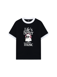 Áo Thun Ringer Relaxed Fit Life_s Better With Music
