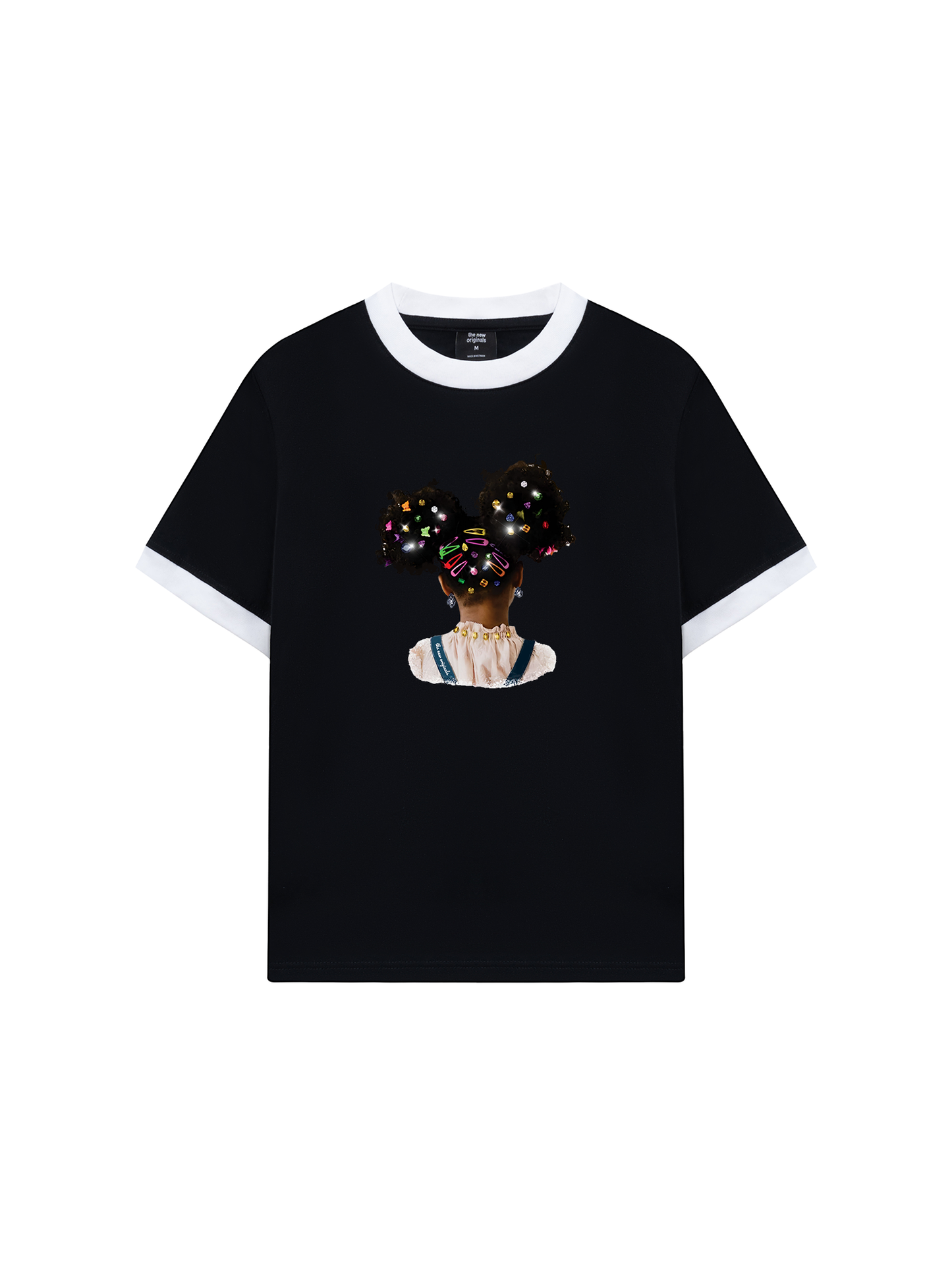 Áo Thun Ringer Relaxed Fit Colorful Diamond Hairpin Afro Girl