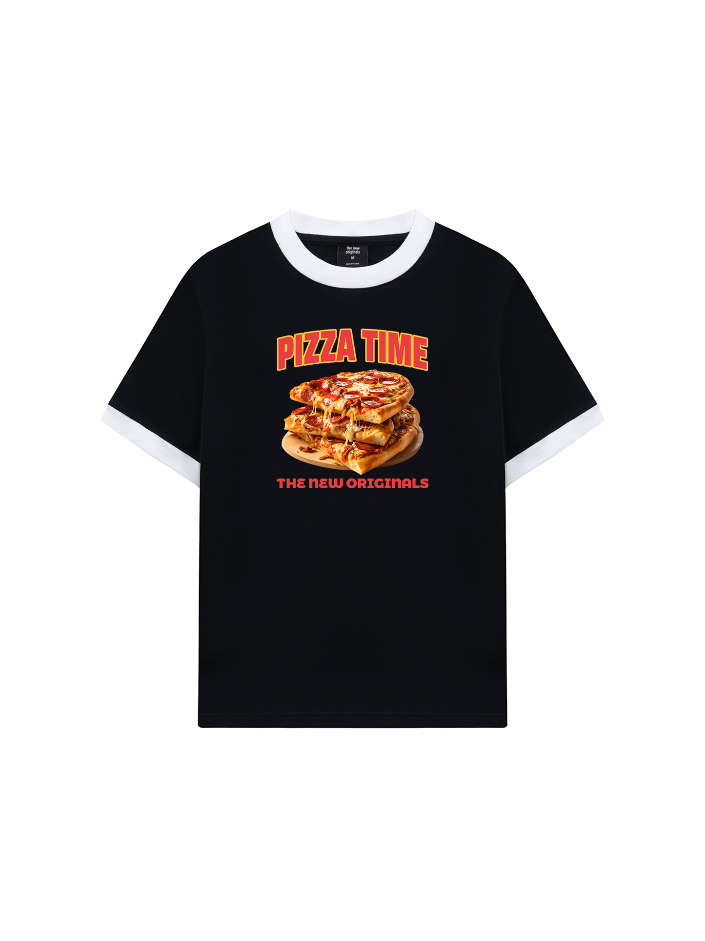 Áo Thun Ringer Relaxed Fit Foody Pizza Time