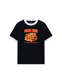 Áo Thun Ringer Relaxed Fit Foody Pizza Time