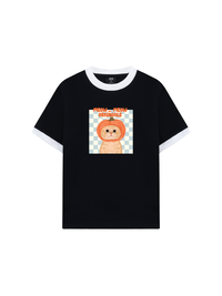Áo Thun Ringer Relaxed Fit Animal Meow Pumpkin