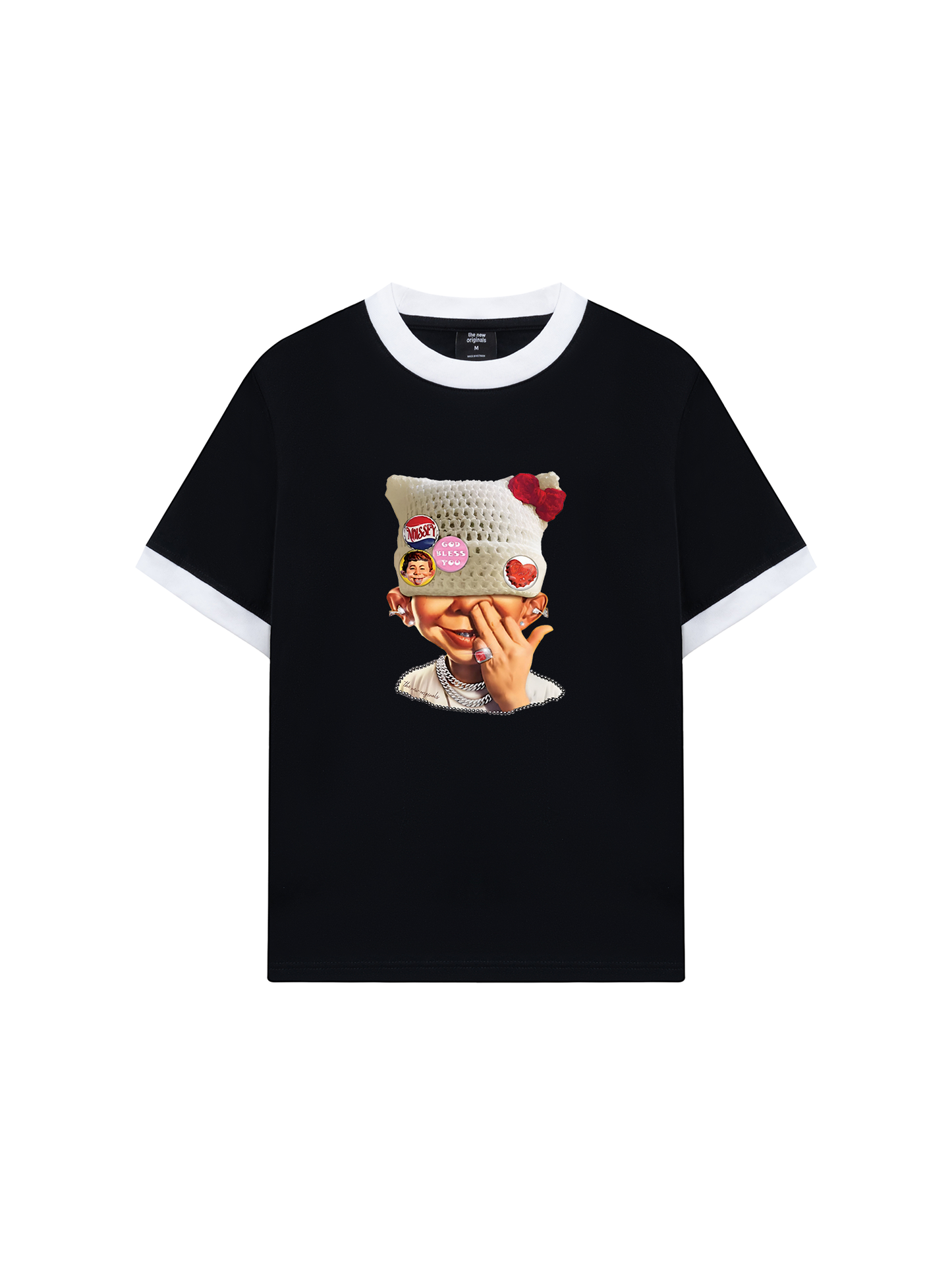 Áo Thun Ringer Relaxed Fit Badge DIY_ bad boy_s woolen hat