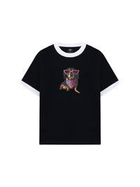Áo Thun Ringer Relaxed Fit Animal Pink Glasses