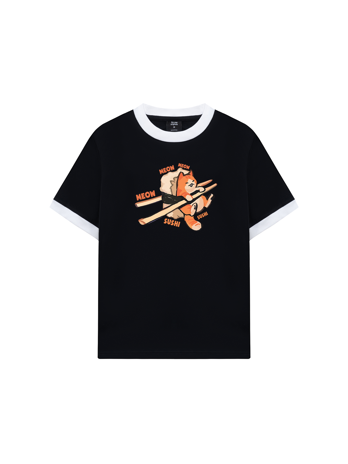Áo Thun Ringer Relaxed Fit Sushi Meow