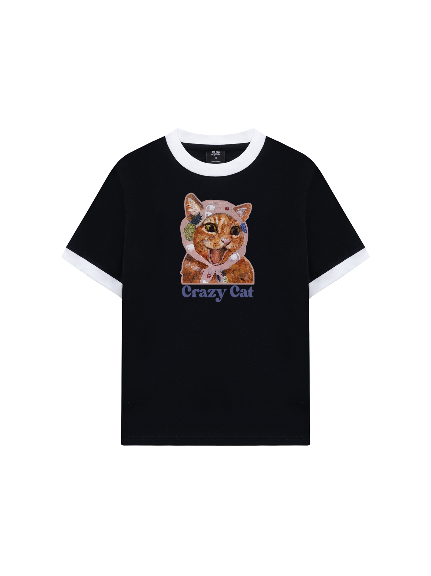 Áo Thun Ringer Relaxed Fit Crazy Cat
