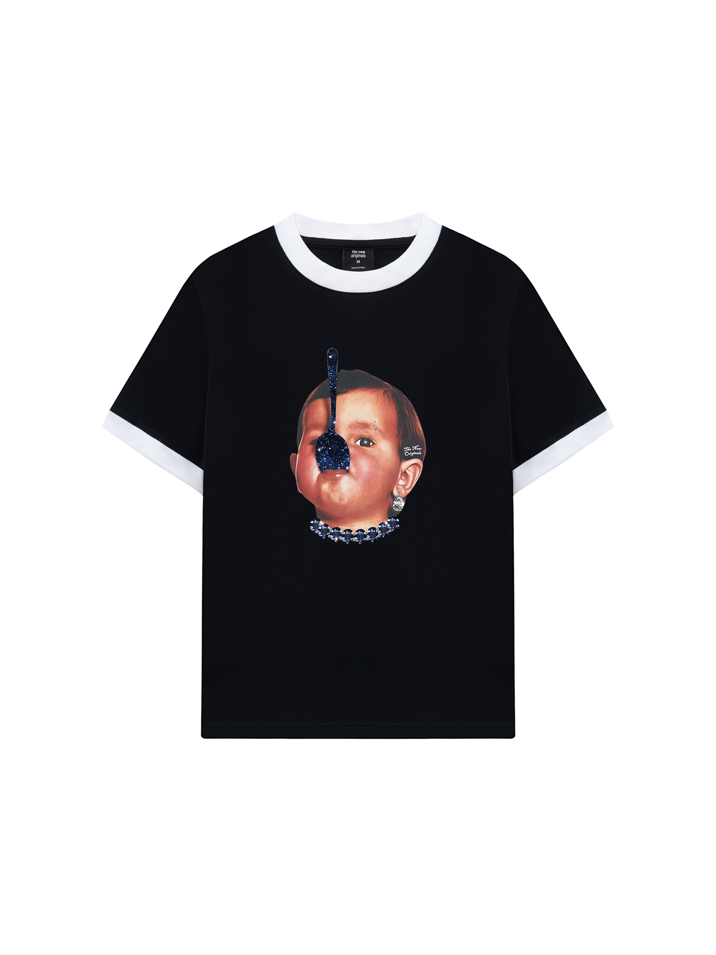 Áo Thun Ringer Relaxed Fit Funny spoon-covered face boy