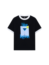 Áo Thun Ringer Relaxed Fit Fresh Blue Lagoon