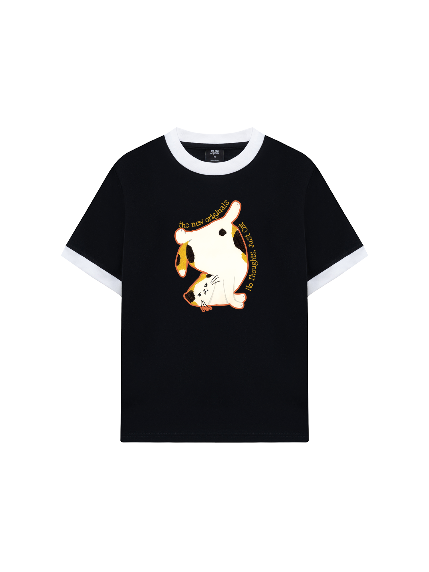 Áo Thun Ringer Relaxed Fit No Though Just Cat
