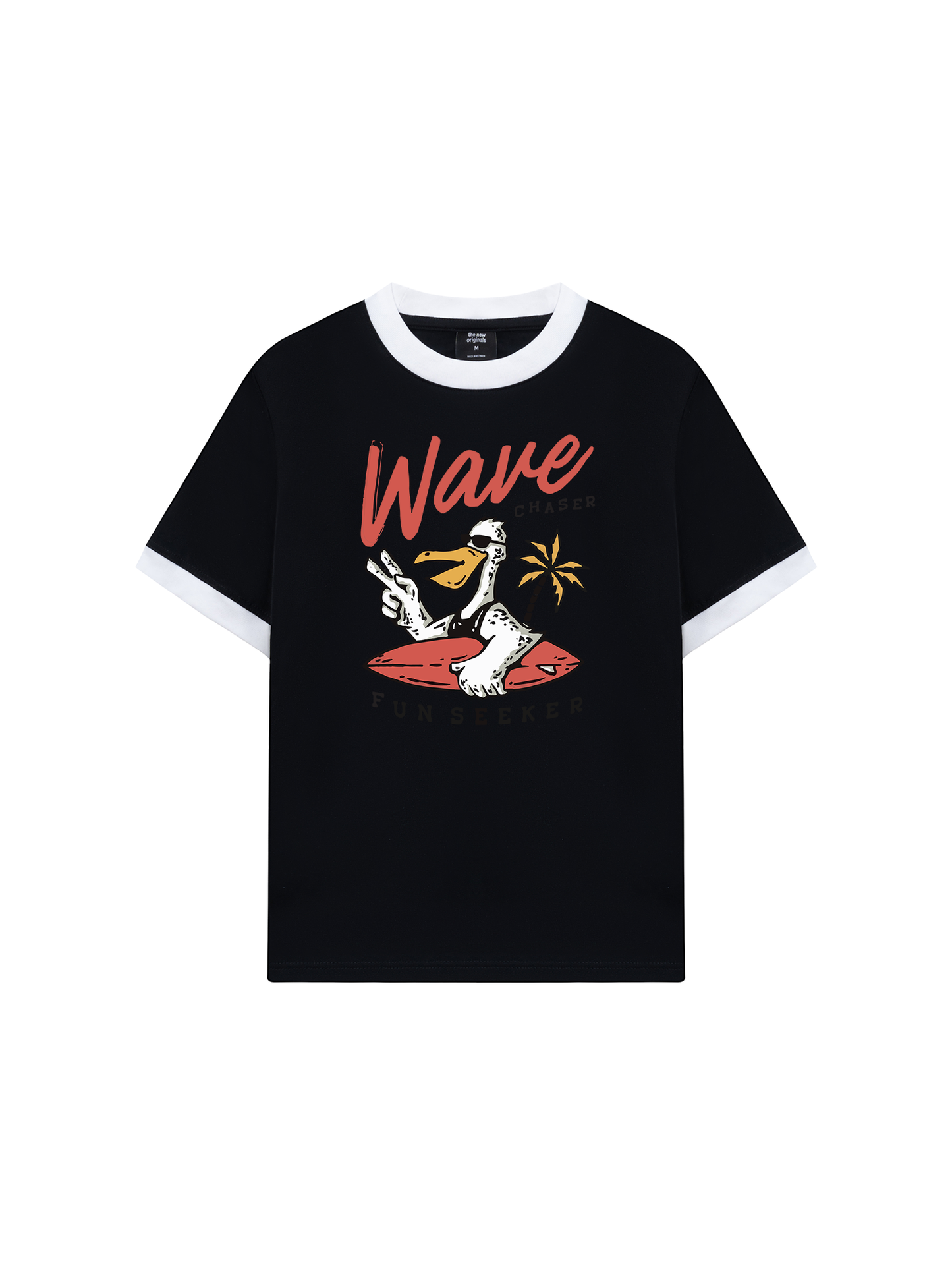 Áo Thun Ringer Relaxed Fit Ocean Duck Waves