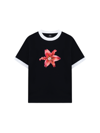 Áo Thun Ringer Relaxed Fit Pearl Lily Flower